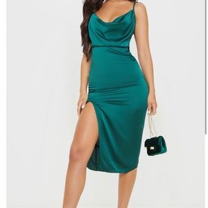 Emerald Green Strappy Midi Dress